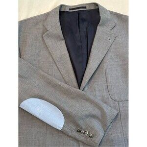Faconnable Mens Wool Blazer Jacket Size 62 Gray Sport Coat Crest Buttons Italy